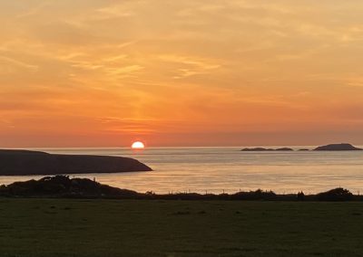 Sunset over Ramsey island
